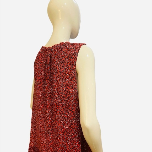 Max Studio Red Floral Print Tiered Sleeveless Flowy Tiered Shift Sundress Size 8 - Picture 10 of 16